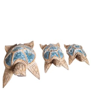 Set of 3 Wooden Turtle Table Decoration