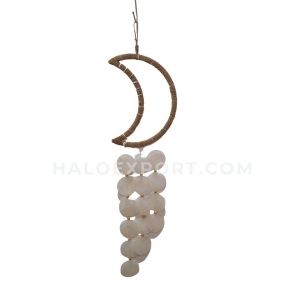 Half Moon Rattan Capiz Shells Decoration