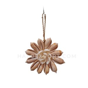 Flower Design Wall Hanging with Olive Shell Decoration
