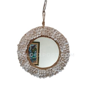 Circle Mirror Wall Hanging Decoration with Ark Shell