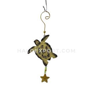 Turtle With Star Metal Hanging Handicraft